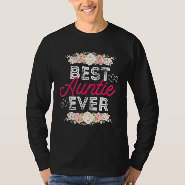 Bae Best Auntie je Floral Grafik Tante Women T-Shirt (Vorderseite)