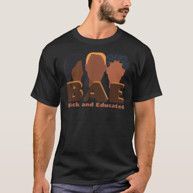 BAE Black und Educated Queen Natural Hair Black Hi T-Shirt (Vorderseite)