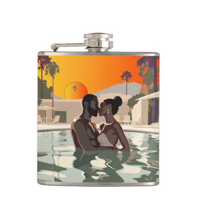BAE-CATION #1 Vinyl-Wrapped Flask Flachmann (Vorderseite)