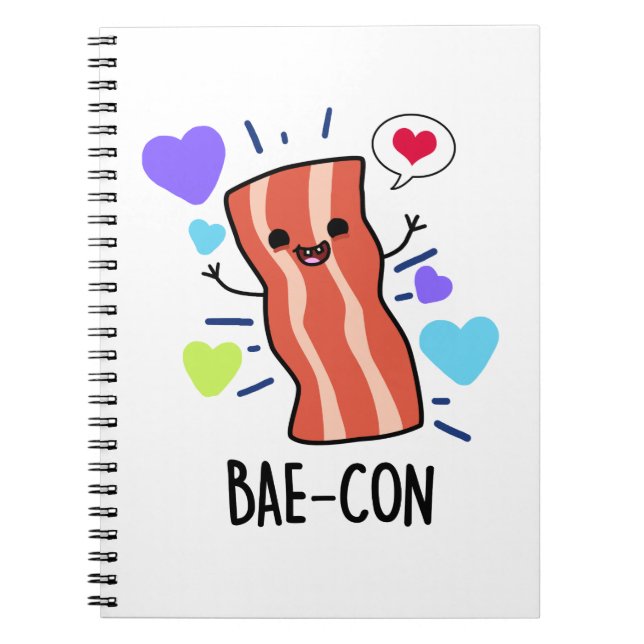 Bae-con Funny Bacon Pun Notizblock (Vorderseite)