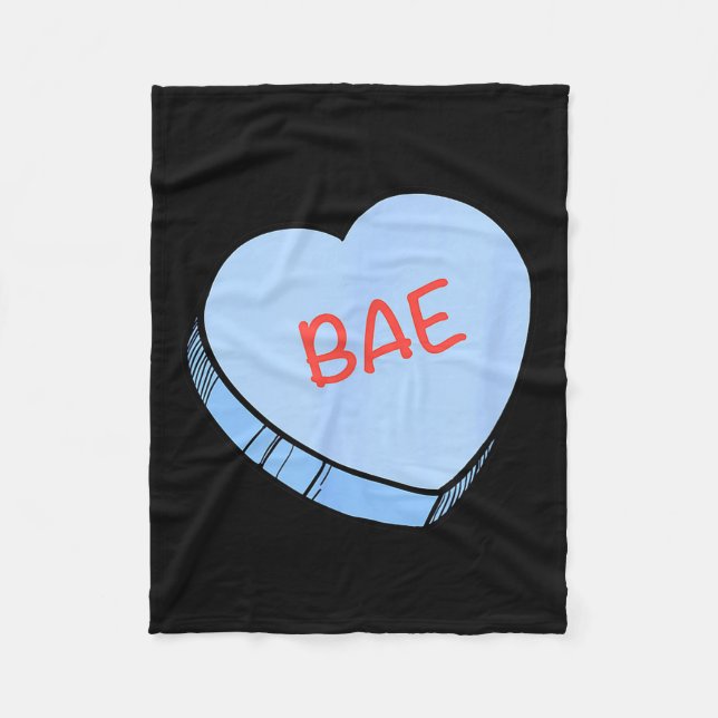 “bae” Conversation Hearts Valentine’s Day  Fleecedecke (Vorderseite)