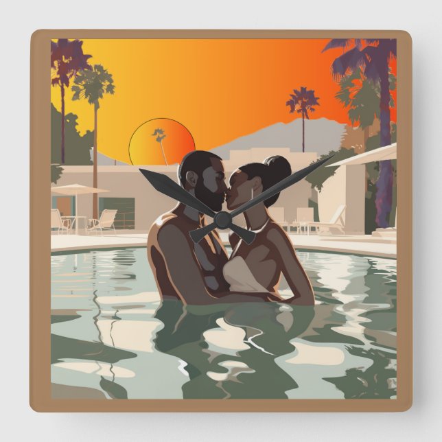 BAE - KLAGE 1: Wall Clock Quadratische Wanduhr (Vorderseite)