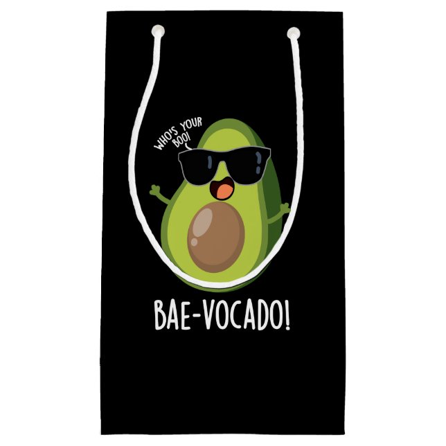 Bae-vocado Funny Avocado Pun Dark BG Kleine Geschenktüte (Vorderseite)
