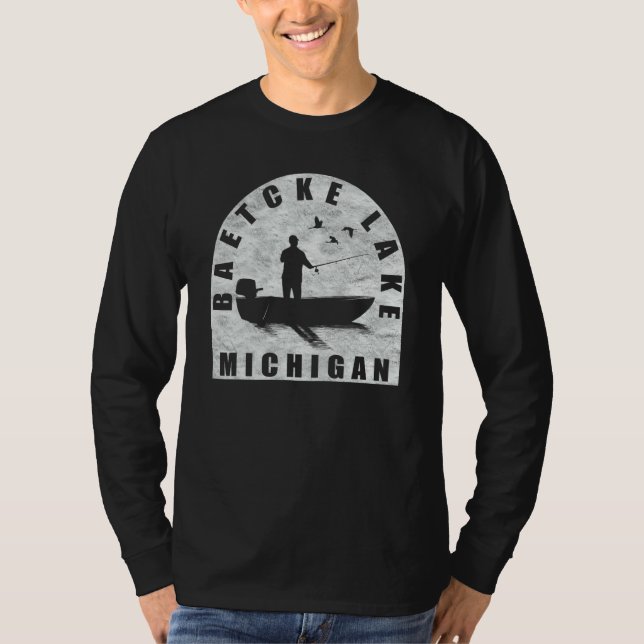 Baetcke Lake Fishing Michigan T-Shirt (Vorderseite)
