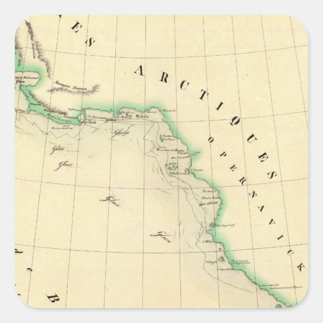 Baffin Bay Quadratischer Aufkleber (Vorderseite)