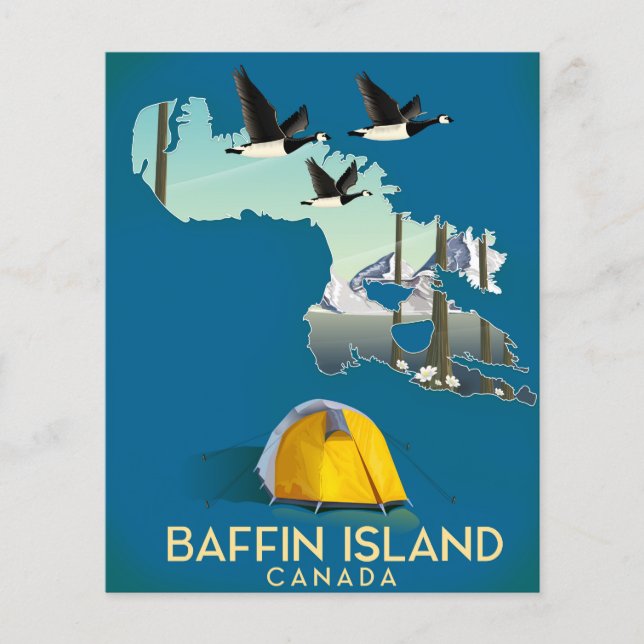 Baffin Island Map Kanada Reiseplakat (Vorderseite)