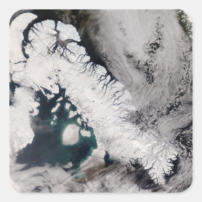 Baffin Island Quadratischer Aufkleber (Vorderseite)