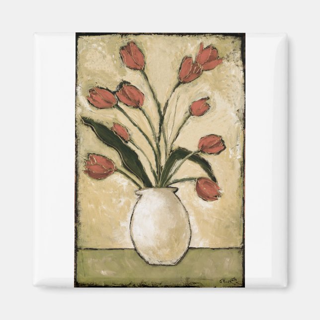 BAG10-V2 Tulips in Red.tif Magnet (Vorne)