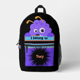 Bag Buddy Fun Lila Monster Personalisierter Rucksa Bedruckter Rucksack