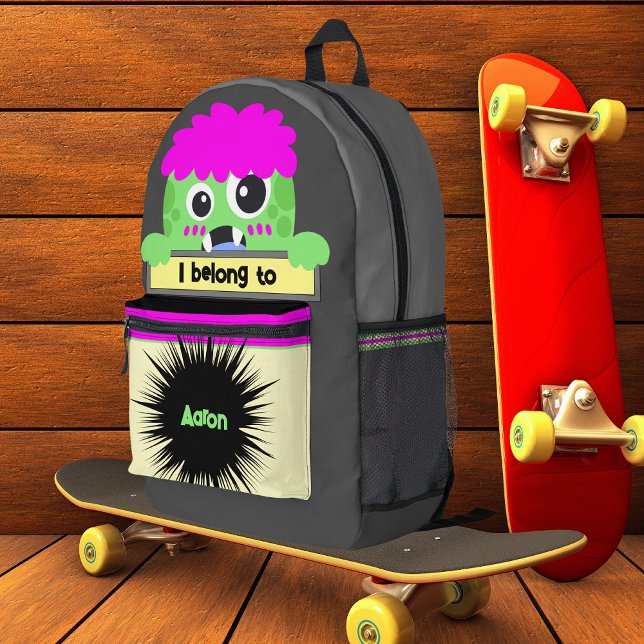 Bag Buddy Green Monster Personalisierter Backpack Bedruckter Rucksack (Von Creator hochgeladen)