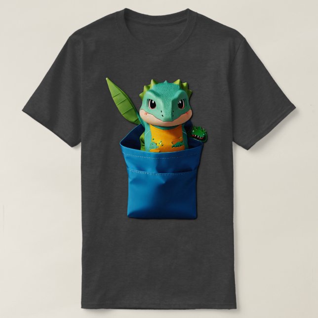 Bag Salamander Gecco Dragon Dino Shirt Shirt Pocke (Design vorne)