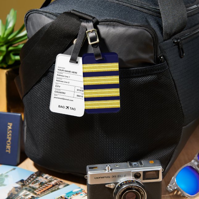 BAG TAG - Captain Stripes Gepäckanhänger (Vorderseite & Rückseite)