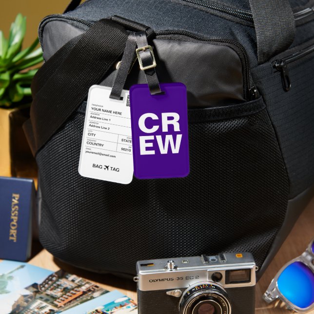 BAG TAG - CREW GEPÄCKANHÄNGER (Vorderseite & Rückseite)