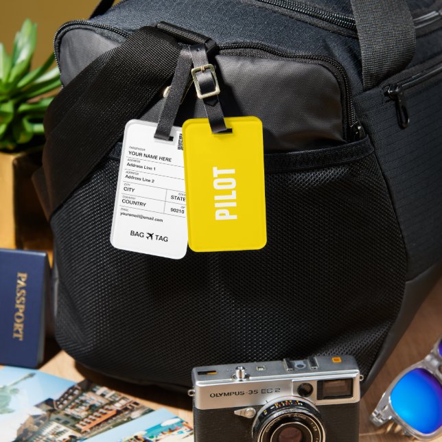 BAG TAG - PILOT GEPÄCKANHÄNGER (Vorderseite & Rückseite)