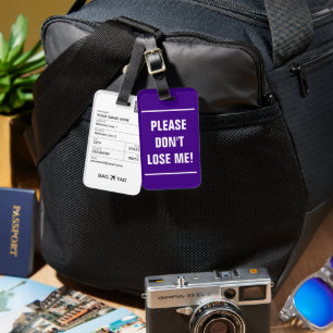 BAG TAG - Verlieren Sie mich bitte nicht! Gepäckanhänger