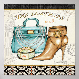 Bag und Schuhe aus feinem Leder Poster