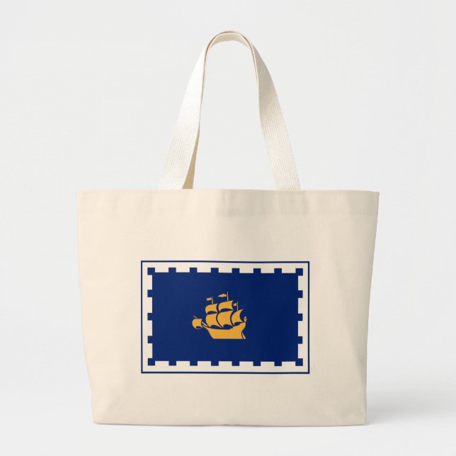 Bag with Flag of Quebec City, Canada Jumbo Stoffbeutel (Vorne)