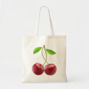 Bag with pair of sweet cherries tragetasche