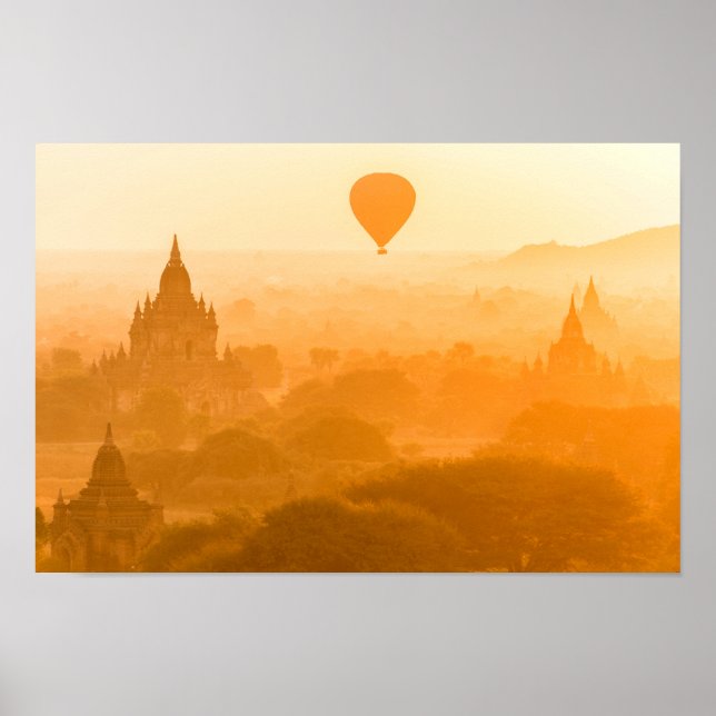 Bagan Myanmar Balloon Travel Poster (Vorne)