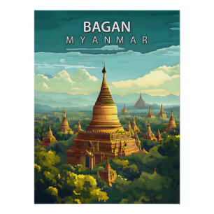 Bagan, Myanmar: Ein zeitloses Band Poster