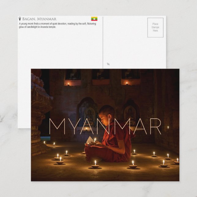Bagan, Myanmar Reise-Postkarte Postkarte (Vorne/Hinten)