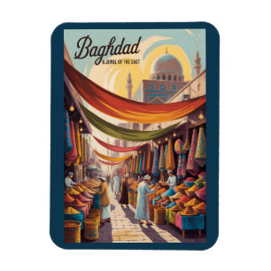 Bagdad Irak Illustration Reise Kunst Vintage Magnet