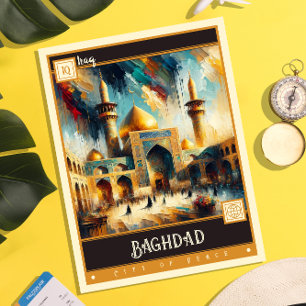 Bagdad, Irak   Vintage Malerei Postkarte