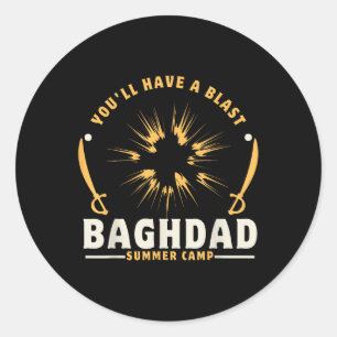 Bagdad Summer Camp Usa Veterans Irakkrieg Militär Runder Aufkleber