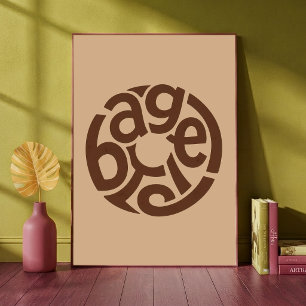 Bagel Bäckerei Typografische Kunst Gemütliche Küch Poster