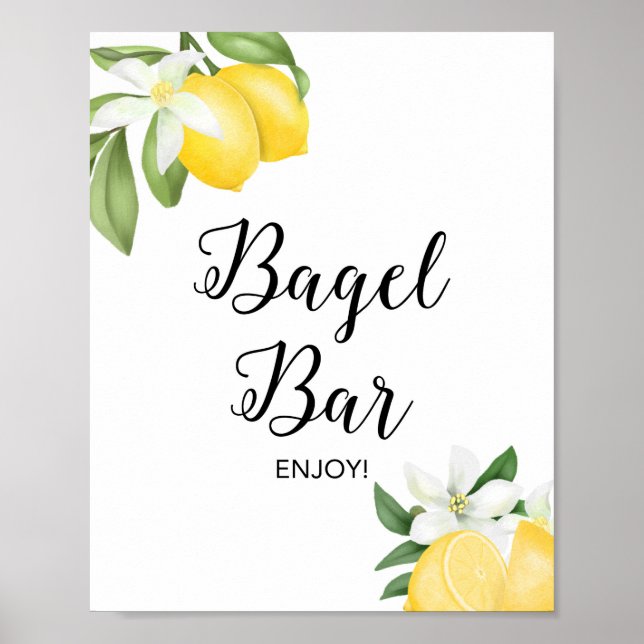 Bagel Bar Lemon Citrus Duschzeichen Poster (Vorne)