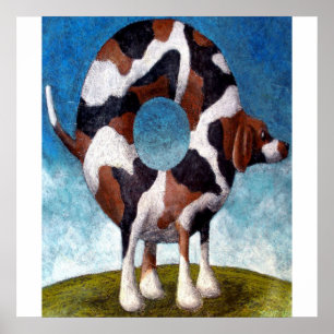 Bagel-Beagle-Malerei-Geschenk Poster