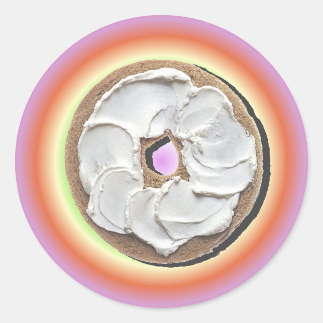 Bagel & Creme Runder Aufkleber (Vorderseite)