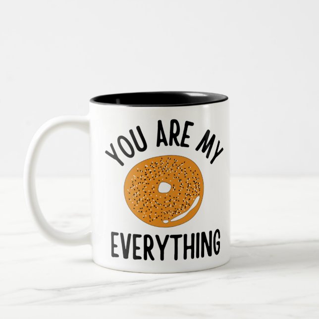Bagel du bist mein alles Funny Zweifarbige Tasse (Links)