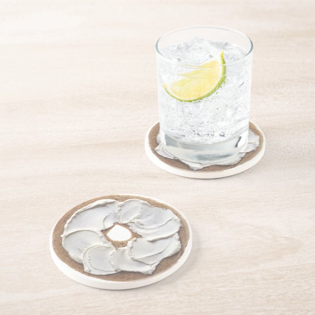 Bagel mit Frischkäse Untersetzer (Seite)