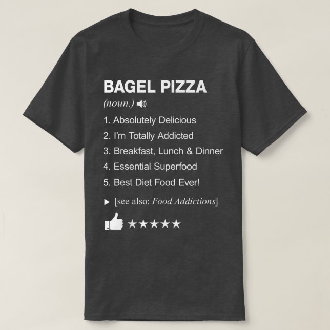 Bagel Pizza Definition bedeutet Funny T-Shirt (Design vorne)