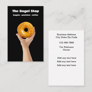 Bagel Shop Bakery Business Cards Vertikal Terminkarte