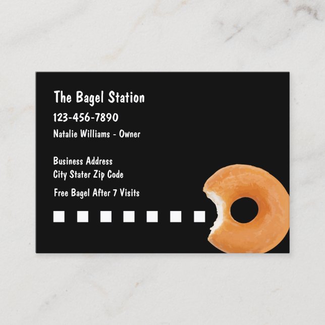 Bagel Shop Loyalty Template Business Cards Treuekarte (Vorderseite)