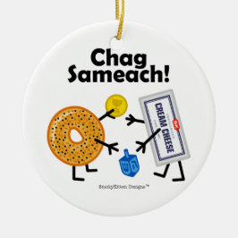 Bagel-u. Frischkäse - Chag Sameach! Keramik Ornament