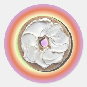 Bagel-u. Frischkäse Runder Aufkleber