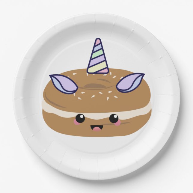 Bagel Unicorn Bagel Buddies Pappteller (Vorderseite)