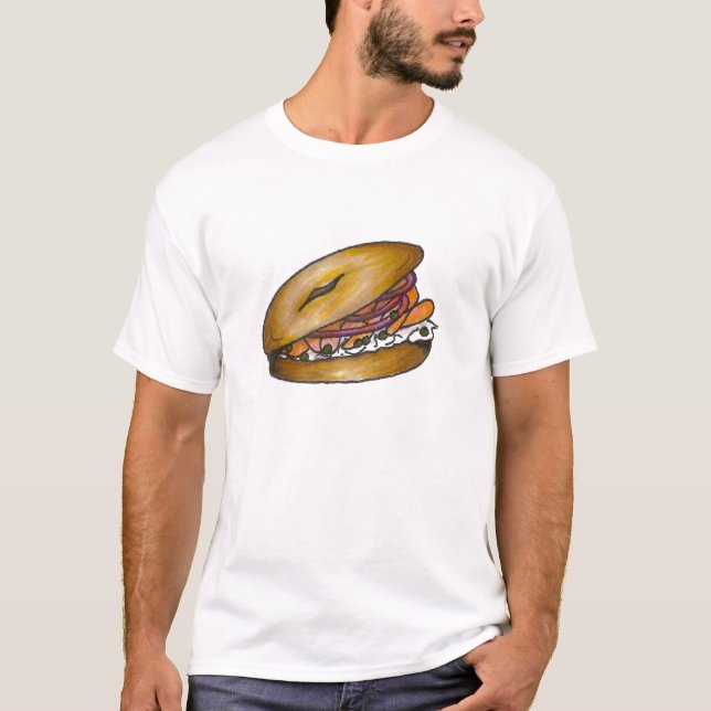 Bagel w/Cream Chei und Lox Bagels Frühstücksbüffet T-Shirt (Vorderseite)