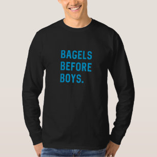 Bagels Before Boys Deli Bagel Schmear Baker New Yo T-Shirt