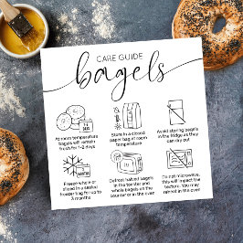Bagels Care Instructions Guide Minimalistisch Bäck Quadratische Visitenkarte