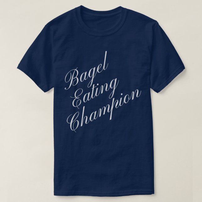 Bagels essen Champion konkurrierende Nahrungskiste T-Shirt (Design vorne)