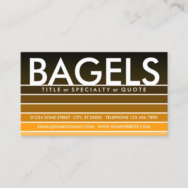 BAGELS orange Farbswatch Visitenkarte (Vorderseite)