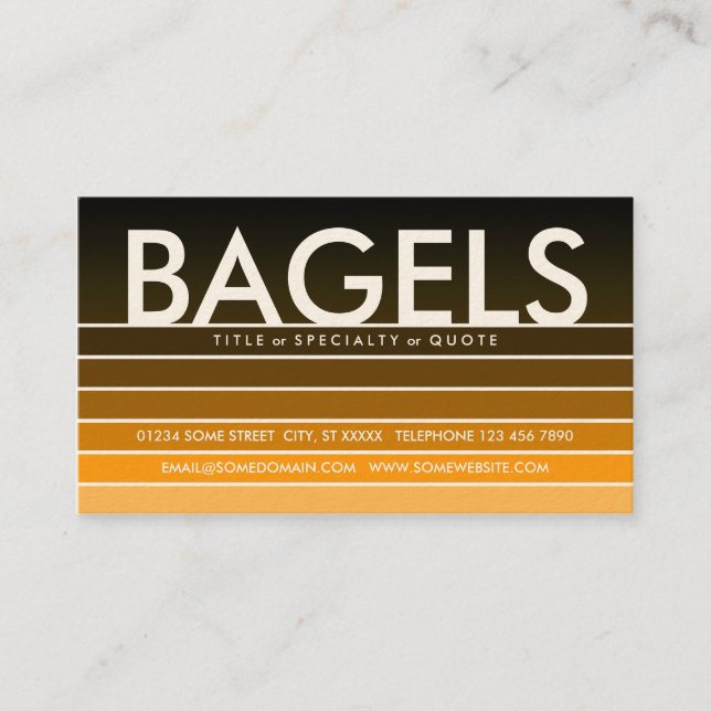 BAGELS Orange Swatch Visitenkarte (Vorderseite)