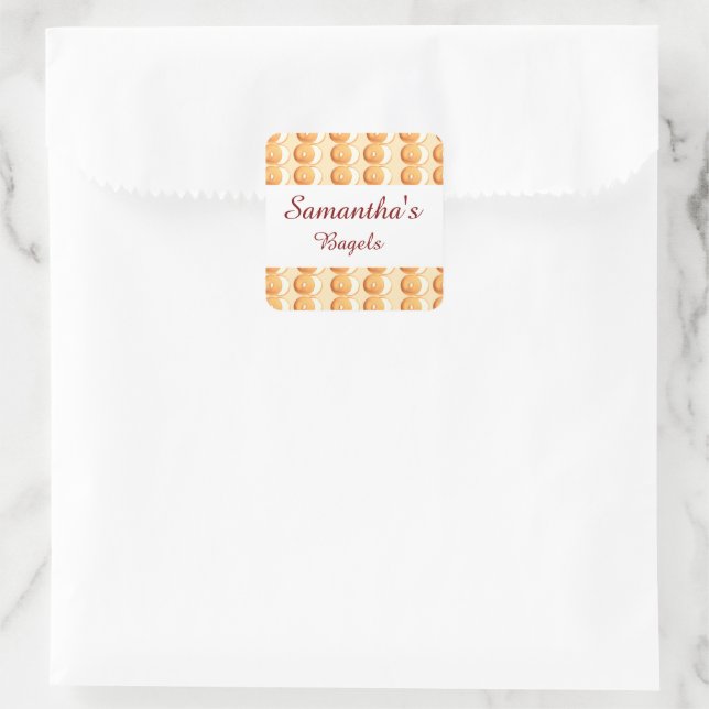 Bagels und Creme Quadratischer Aufkleber (Tasche)