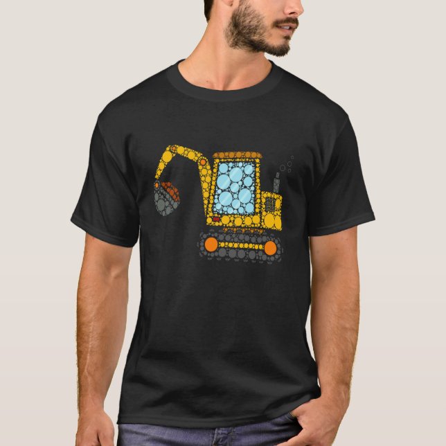 Bagger Bau Löffelbagger Happy Dot Day Shirts (Vorderseite)