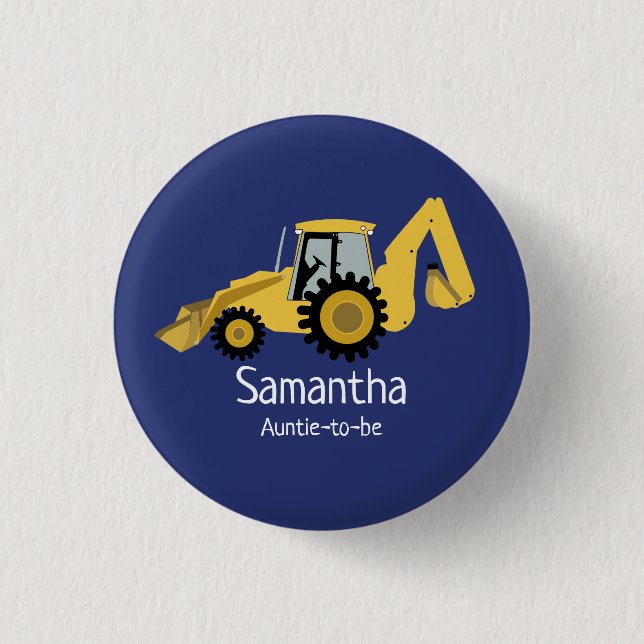 Bagger-Bau-Name-Tag-individualisierter Knopf Button (Vorderseite)