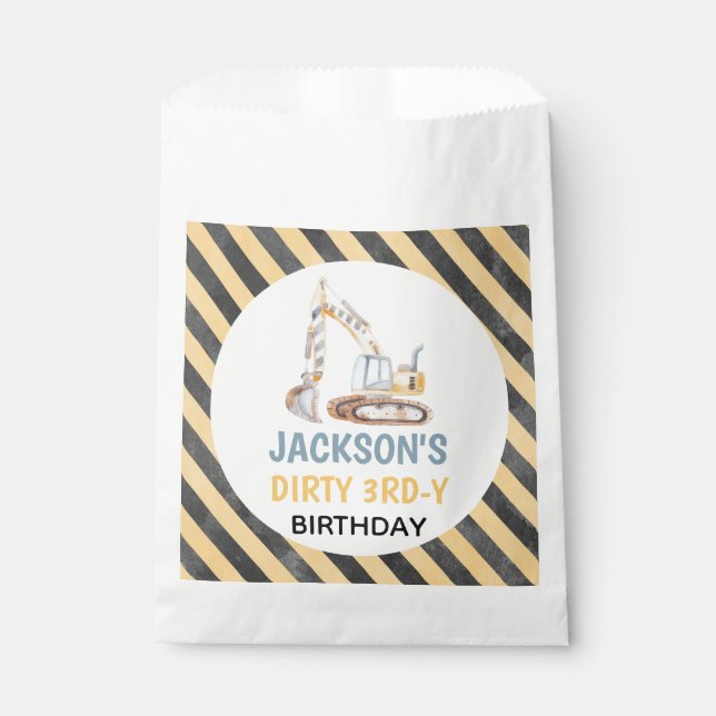 Bagger Gelb Konstruktion Dirty 3rdy Geschenktütchen (Vorderseite)